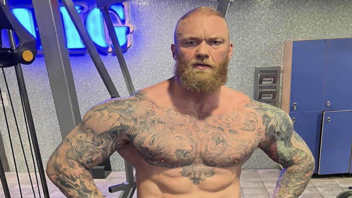 Hafthor Björnsson Looks Ripped After a Back and Abs Workout