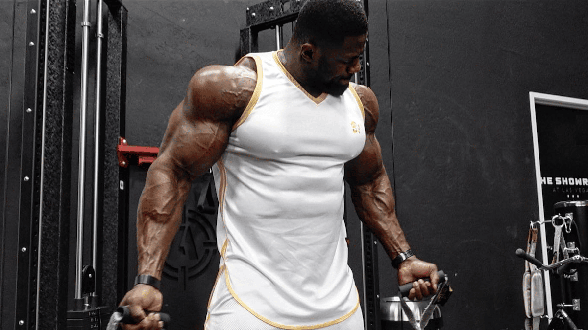 Andrew Jacked Trains Shoulders and Biceps with Larry Wheels 
